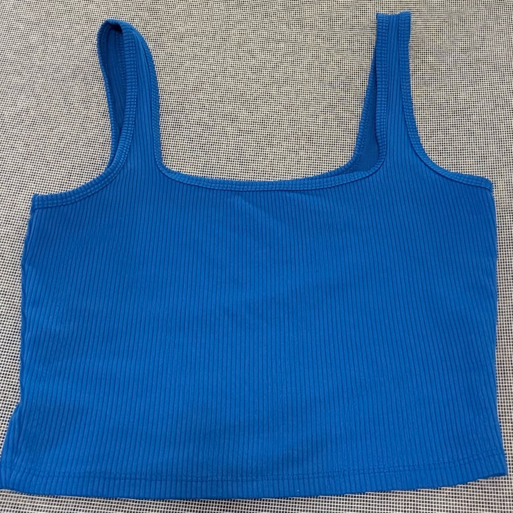Hollister Ribbed Crop Tank Top in Royal Blue